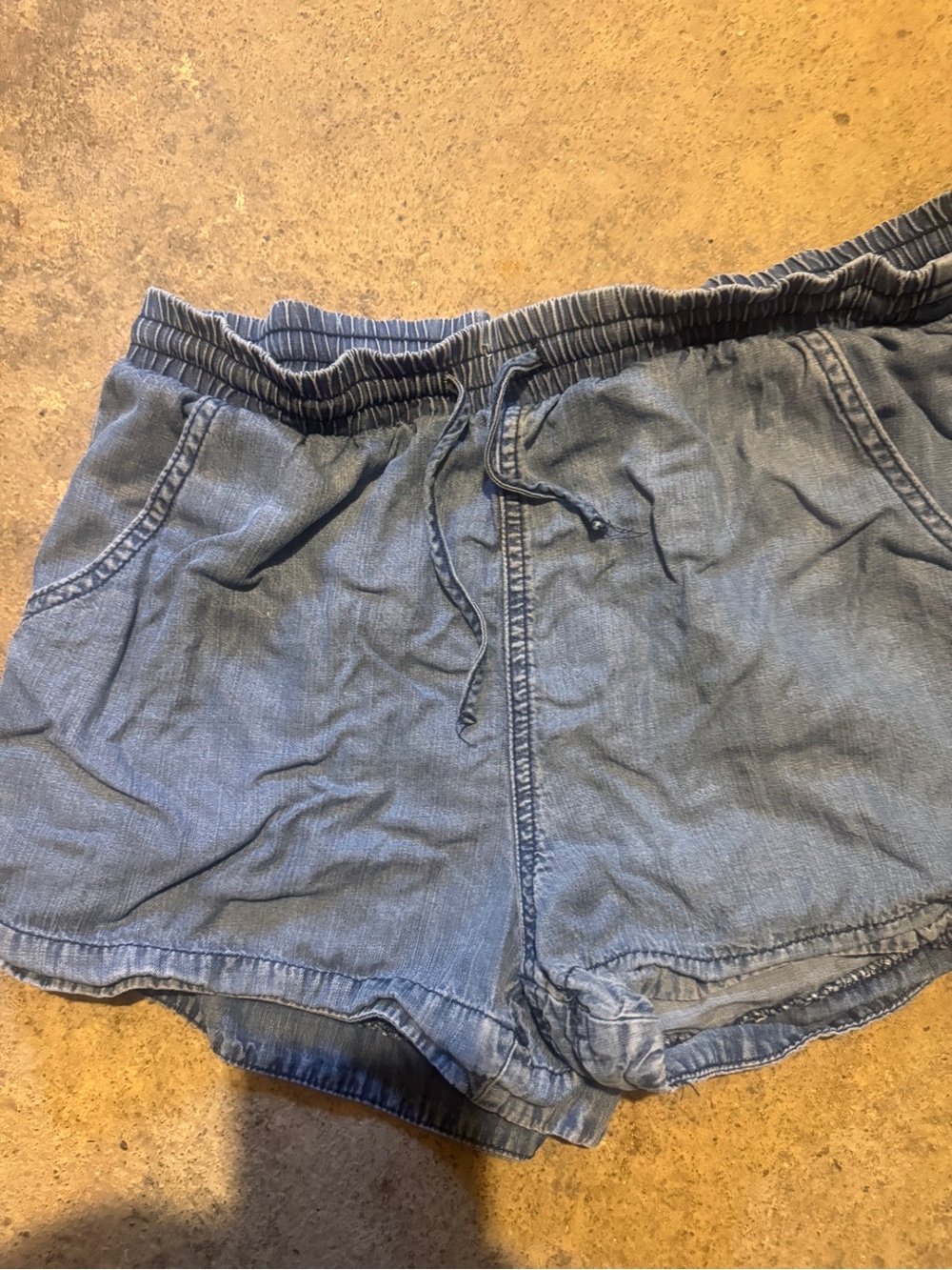 Universal Thread Light Blue Denim-Style Drawstring Shorts